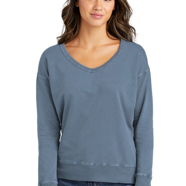 Port & Company Garment Dyed V Neck Sweatshirt LPC098V Garment Dyed V Neck Sweatshirt Thumbnail