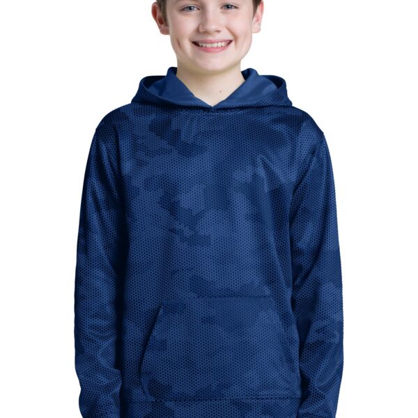 Sport Tek Youth Sport Wick ® CamoHex Fleece Hooded Pullover YST240 Youth Sport Wick ® CamoHex Fleece Hooded Pullover Thumbnail