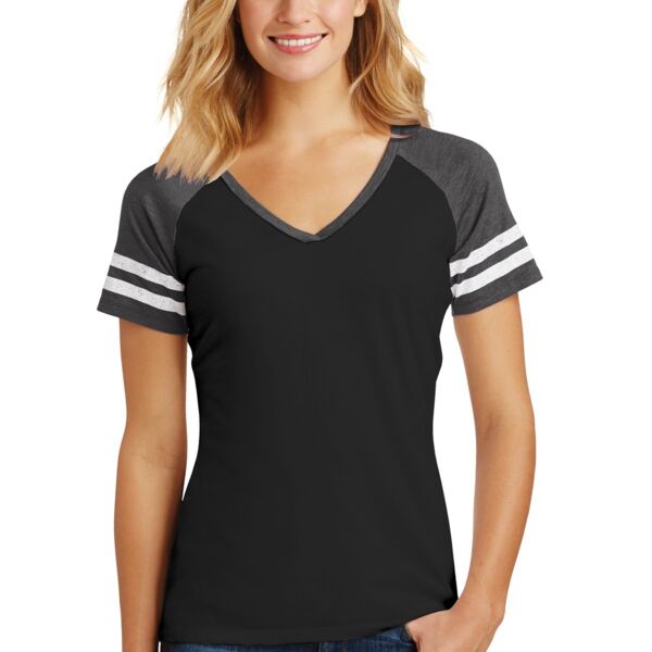 District Women's Game V Neck Tee DM476 Women's Game V Neck Tee Thumbnail