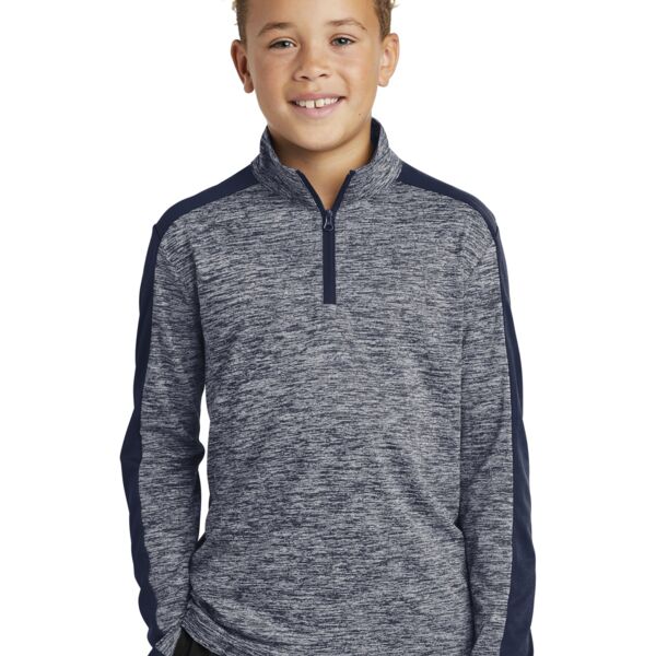 Sport Tek Youth PosiCharge ® Electric Heather Colorblock 1/4 Zip Pullover YST397 Youth PosiCharge ® Electric Heather Colorblock 1/4 Zip Pullover Thumbnail
