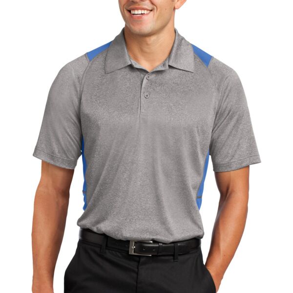 Sport Tek Heather Colorblock Contender Polo ST665 Heather Colorblock Contender Polo Thumbnail