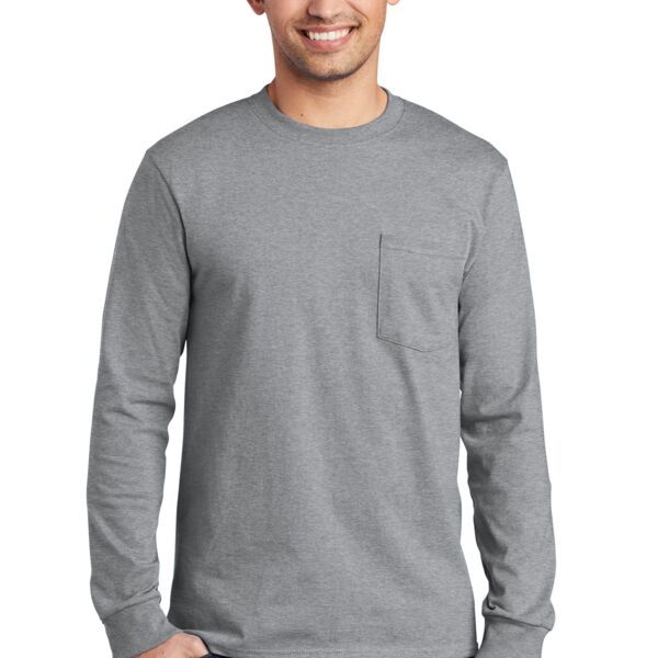 Port & Company Tall Essential Cotton Pocket T-Shirt, Long-Sleeve PC61LSPT Tall Essential Cotton Pocket T-Shirt, Long-Sleeve Thumbnail