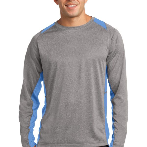 Sport Tek Long Sleeve Heather Colorblock Contender Tee ST361LS Long Sleeve Heather Colorblock Contender Tee Thumbnail