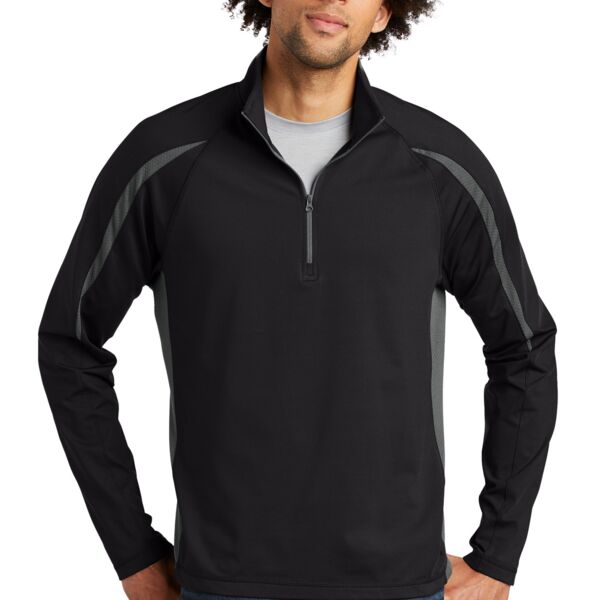 Sport Tek Sport Wick ® Stretch 1/2 Zip Colorblock Pullover ST851 Sport Wick ® Stretch 1/2 Zip Colorblock Pullover Thumbnail